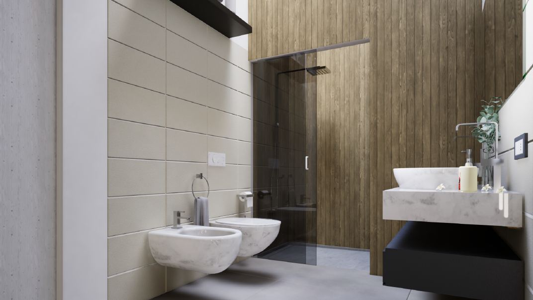Bagno con finiture in gres porcellanato Marazzi, Dorno 6